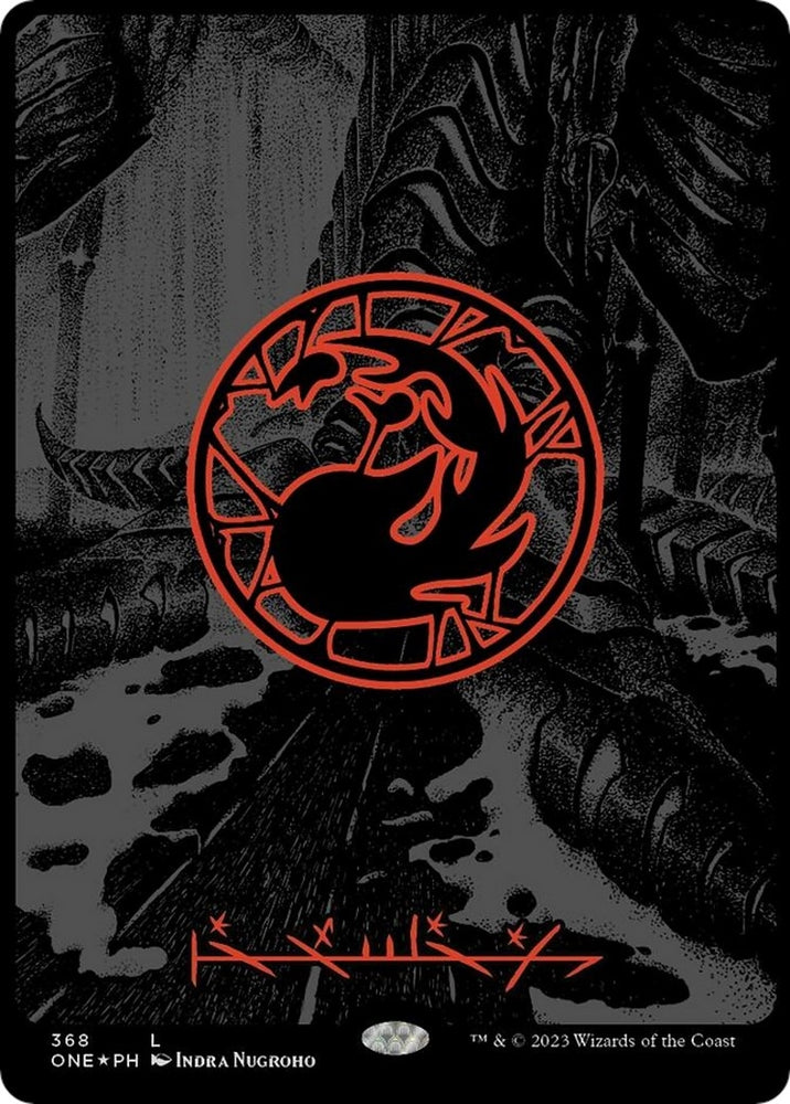 Image for Mountain (Phyrexian) - Full Art (Oil Slick Raised Foil) (368) - Magic: The Gathering