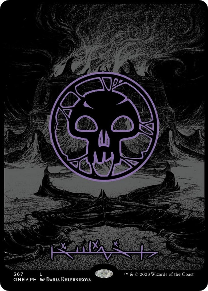 Image for Swamp (Phyrexian) - Full Art (Oil Slick Raised Foil) (367) - Magic: The Gathering