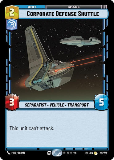 Image for Corporate Defense Shuttle (059/262) - Star Wars: Unlimited