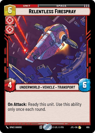 Image for Relentless Firespray (Foil) (655) - Star Wars: Unlimited
