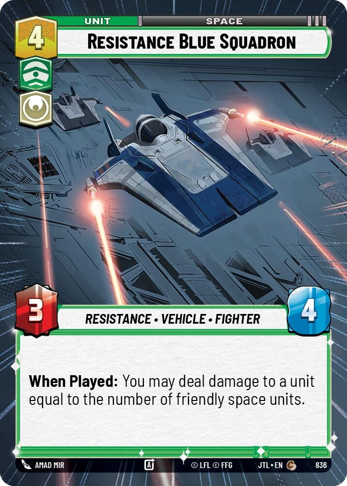 Image for Resistance Blue Squadron (Hyperspace Foil) (836) - Star Wars: Unlimited