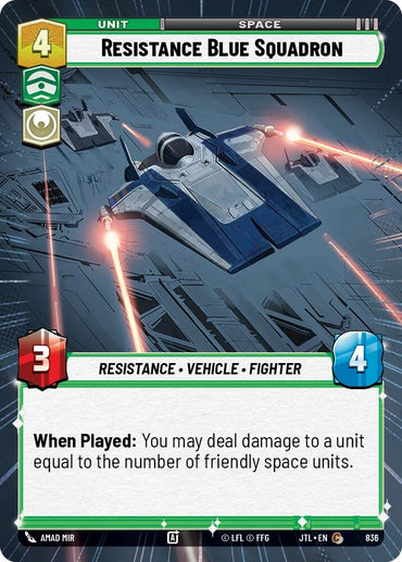 Image for Resistance Blue Squadron (Hyperspace Foil) (836) - Star Wars: Unlimited