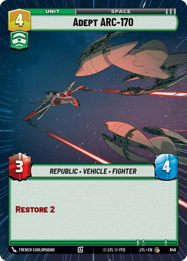 Image for Adept ARC-170 (Hyperspace Foil) (848) - Star Wars: Unlimited