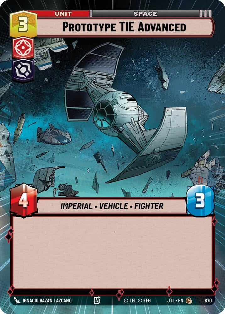 Image for Prototype TIE Advanced (Hyperspace Foil) (870) - Star Wars: Unlimited