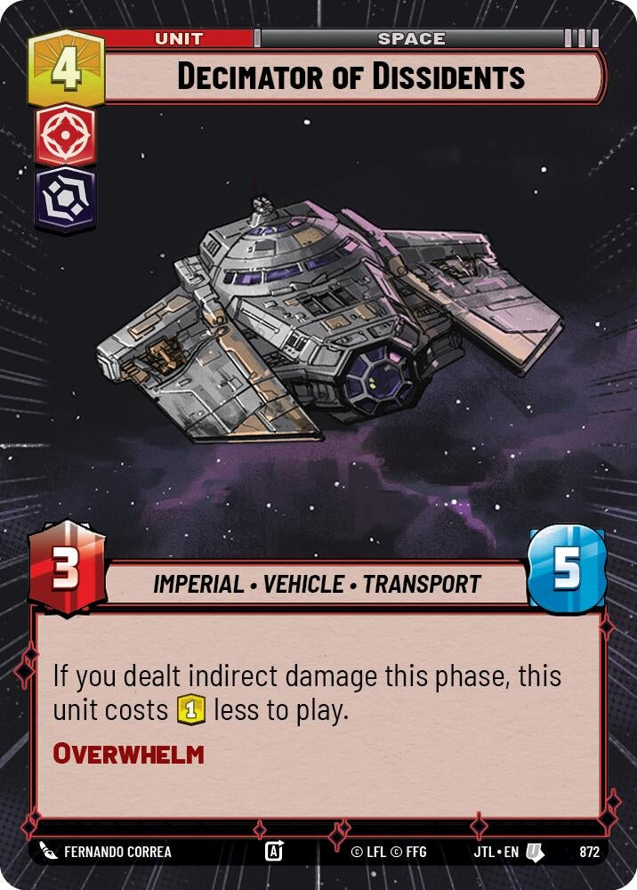 Image for Decimator of Dissidents (Hyperspace Foil) (872) - Star Wars: Unlimited