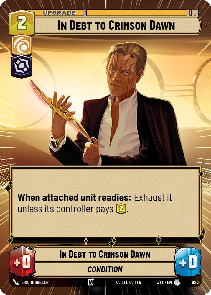 Image for In Debt to Crimson Dawn (Hyperspace Foil) (926) - Star Wars: Unlimited