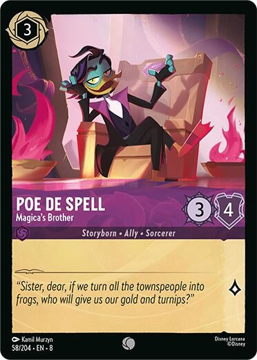 Image for Poe De Spell - Magica's Brother (58/204) - Disney Lorcana