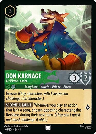 Image for Don Karnage - Air Pirate Leader (108/204) - Disney Lorcana