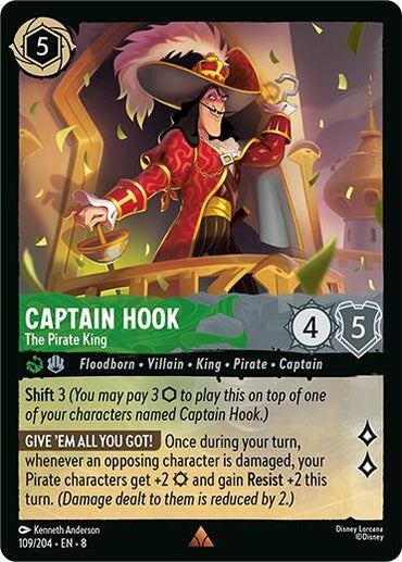 Image for Captain Hook - The Pirate King (109/204) - Disney Lorcana