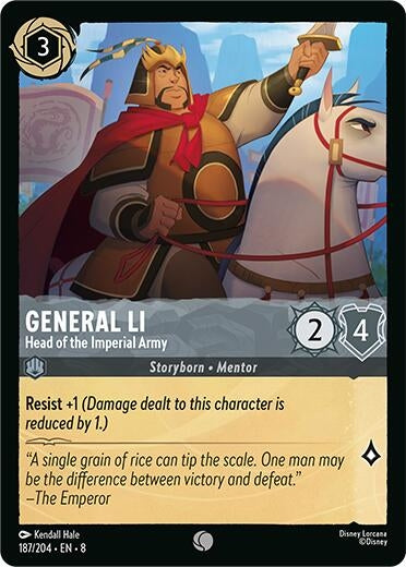 Image for General Li - Head of the Imperial Army (187/204) - Disney Lorcana