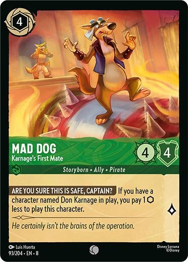 Image for Mad Dog - Karnage's First Mate (93/204) - Disney Lorcana