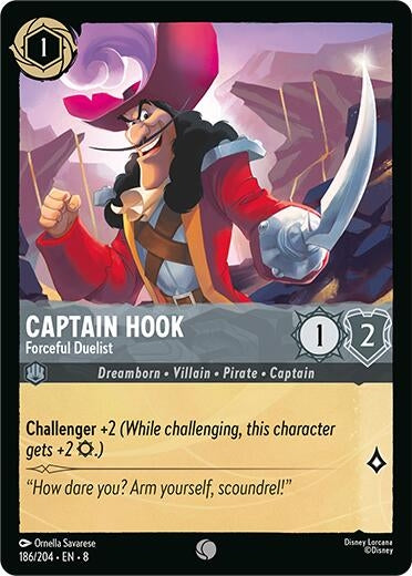 Image for Captain Hook - Forceful Duelist (186/204) - Disney Lorcana