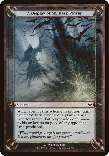 Image for A Display of My Dark Power (Archenemy) [Oversize Cards] - Magic: The Gathering