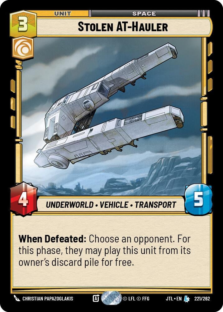 Image for Stolen AT-Hauler (221/262) - Star Wars: Unlimited