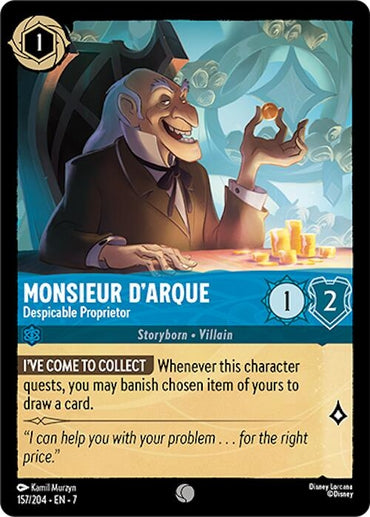Image for Monsieur D'Arque - Despicable Proprietor (157/204) - Disney Lorcana