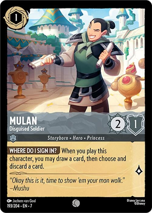 Image for Mulan - Disguised Soldier (193/204) - Disney Lorcana