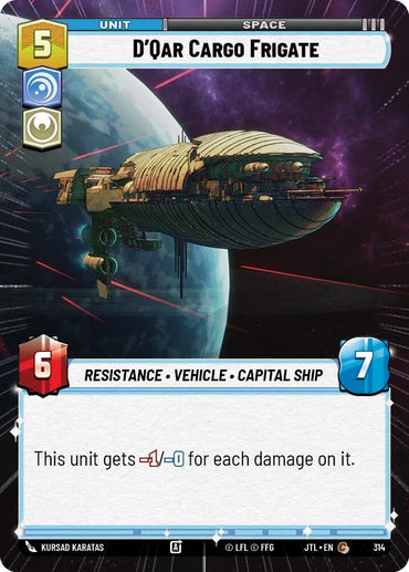 Image for D'Qar Cargo Frigate (Hyperspace) (314) - Star Wars: Unlimited