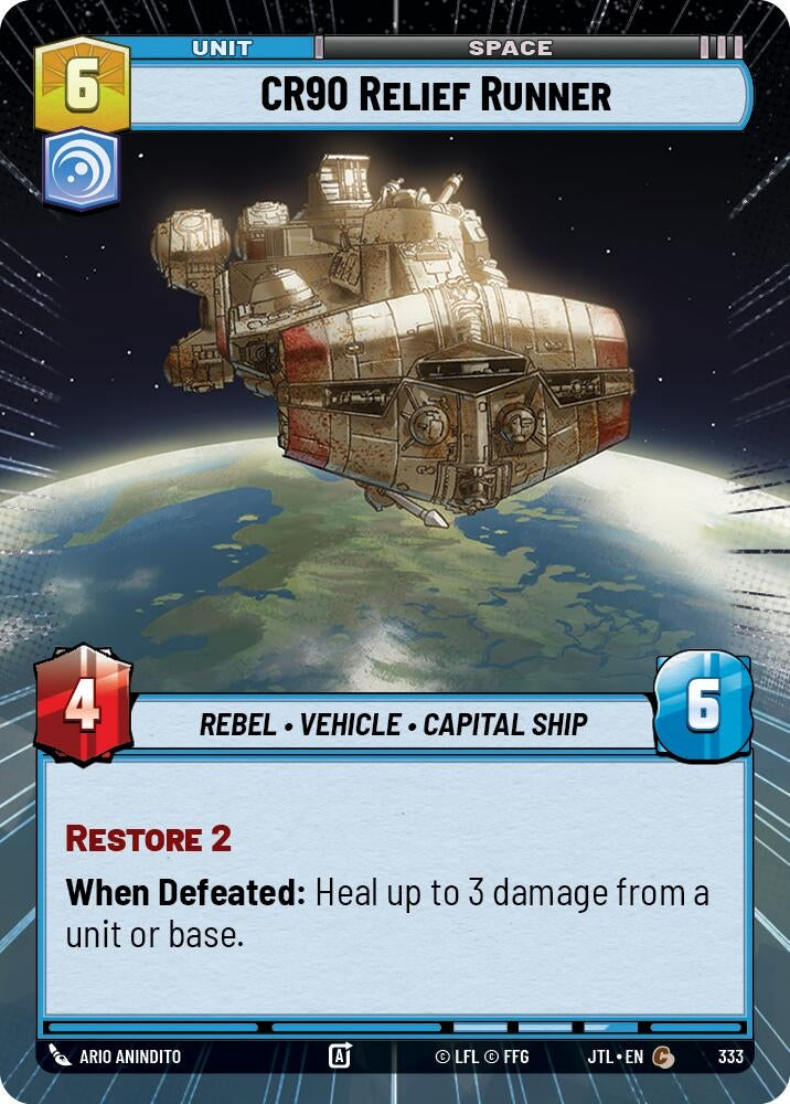 Image for CR90 Relief Runner (Hyperspace) (333) - Star Wars: Unlimited