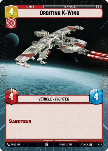 Image for Orbiting K-Wing (Hyperspace) (428) - Star Wars: Unlimited