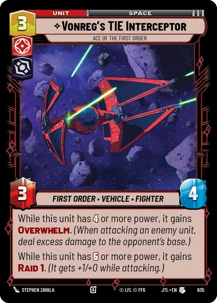 Image for Vonreg's TIE Interceptor (635) - Star Wars: Unlimited