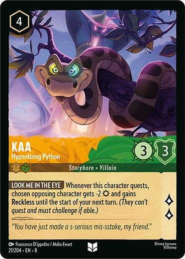 Image for Kaa - Hypnotizing Python (21/204) - Disney Lorcana