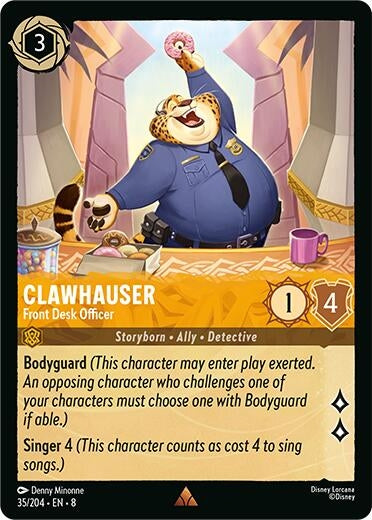 Image for Clawhauser - Front Desk Officer (35/204) - Disney Lorcana
