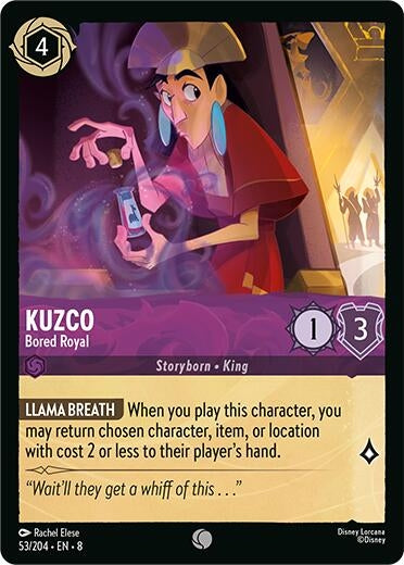 Image for Kuzco - Bored Royal (53/204) - Disney Lorcana