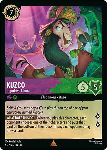 Image for Kuzco - Impulsive Llama (67/204) - Disney Lorcana