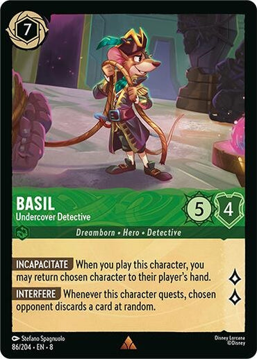 Image for Basil - Undercover Detective (86/204) - Disney Lorcana