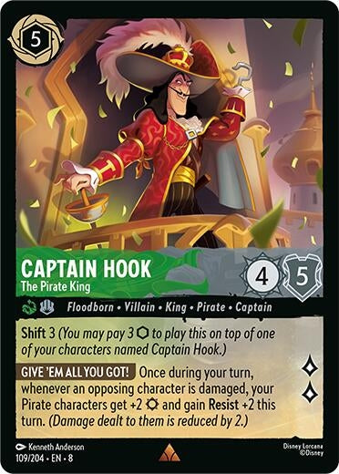 Image for Captain Hook - The Pirate King (109/204) - Disney Lorcana